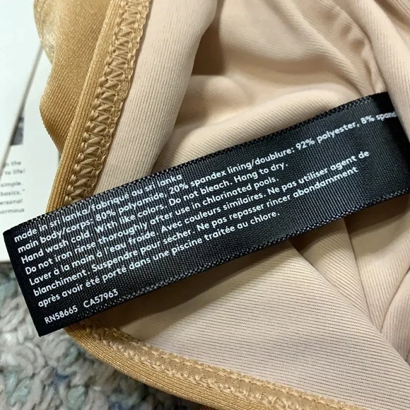 Something Navy Gold Cream One Piece Swimsuit - Picture 9 of 10